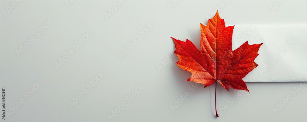 Canvas Prints canada day background with an elegant, minimalistic design featuring a single, large maple leaf on a