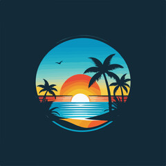Obraz premium Paradise Summer Logo Design