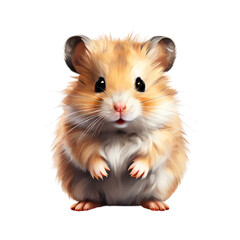 AI art features a cute hamster, perfectly isolated on a clear backdrop
