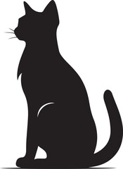 Vector illustration of The Quite cat silhouette on white background