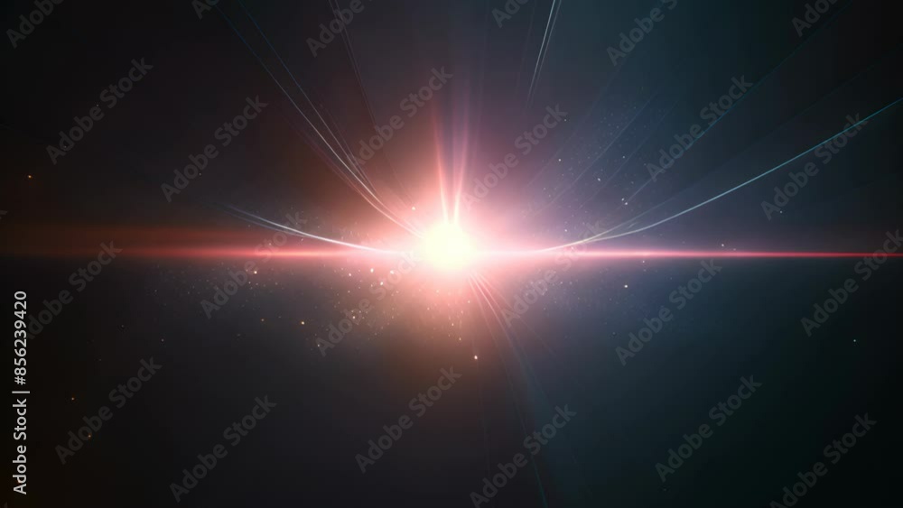 Poster light flare in the dark space. abstract background with shiny lens glare effect