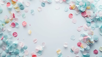 Vibrant Confetti Against White Background Generative AI
