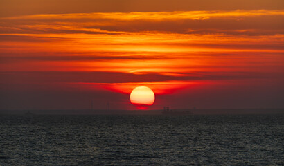 Sunset across Buzzards Bay Cape Cod