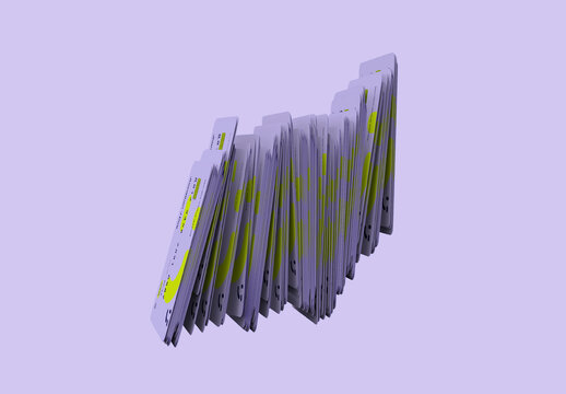 3d Stacked Credit Cards Mockup