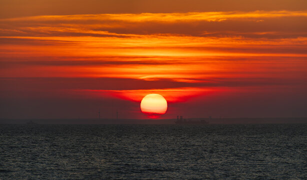 Sunset across Buzzards Bay Cape Cod