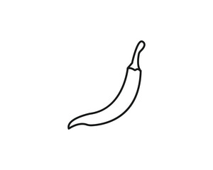 Green pepper icon vector symbol design illustration.