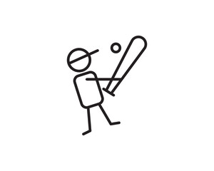 Baseball player icon vector symbol design illustration