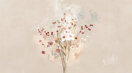 Floral Arrangement on Earthy Background for Home Decor Inspiration Generative AI