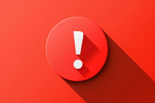 a red button with an exclamation mark on it