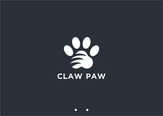 paw claws logo design vector silhouette illustration