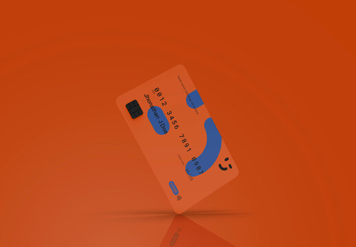 3d Floating Credit Card Mockup