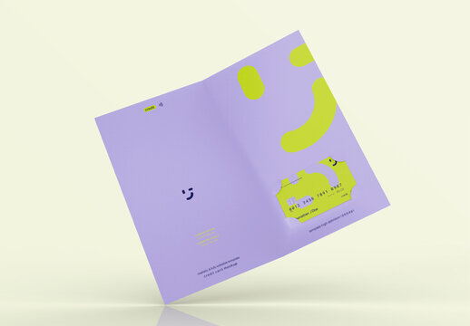 3d Floating Credit Card in Folder Mockup