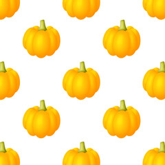 Yellow 3D pumpkins repeating pattern