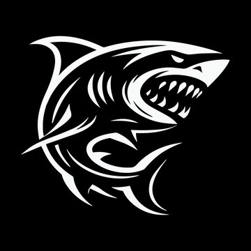A aggressive shark and open the teeth vector design.