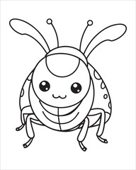 insect coloring pages for kids, Insect vector for character design,