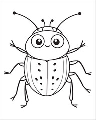 insect coloring pages for kids, Insect vector for character design,