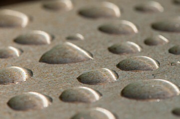 water drops on steel