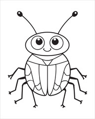 insect coloring pages for kids, Insect vector for character design,