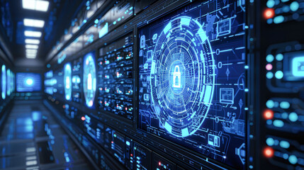 Fototapeta premium Quantum Encryption Device Innovating Data Security in Network Operations Center