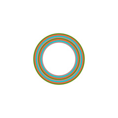 A retro striped ellipse shape border design element.