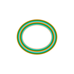 A retro striped ellipse shape border design element.