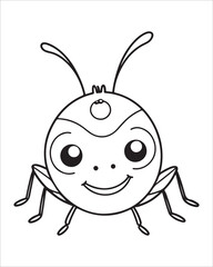 insect coloring pages for kids, Insect vector for character design,