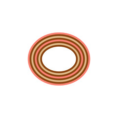 A retro striped ellipse shape border design element.