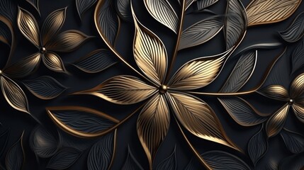 luxury golden pattern texture on a dark background. Useful as luxury pattern