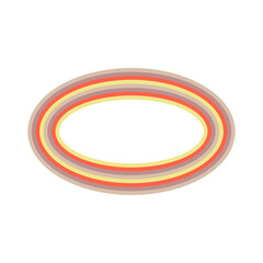 A retro striped ellipse shape border design element.