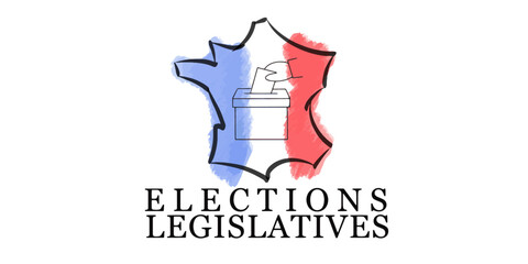 vector elections legislatives with French map and ballot box 