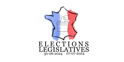 vector elections legislatives with French map and ballot box 