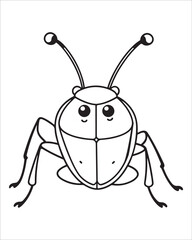 insect coloring pages for kids, Insect vector for character design,