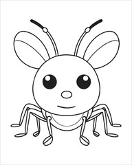 insect coloring pages for kids, Insect vector for character design,