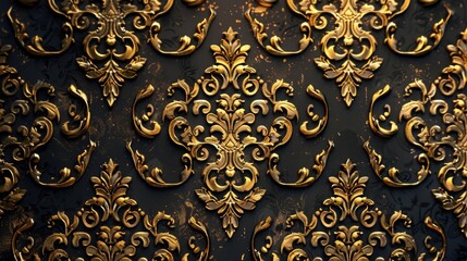 Luxurious golden pattern on the dark background