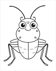 insect coloring pages for kids, Insect vector for character design,