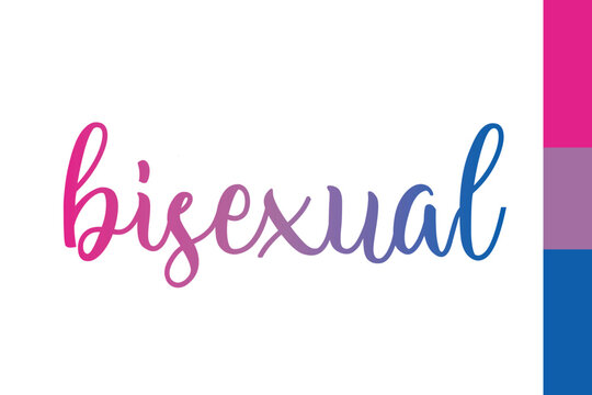 Bisexual pride month stripes typography