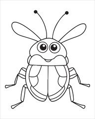 insect coloring pages for kids, Insect vector for character design,