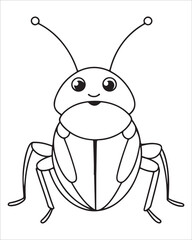 insect coloring pages for kids, Insect vector for character design,