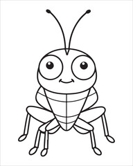 insect coloring pages for kids, Insect vector for character design,