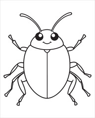 insect coloring pages for kids, Insect vector for character design,