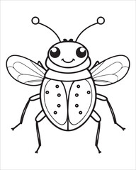 insect coloring pages for kids, Insect vector for character design,