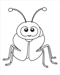 insect coloring pages for kids, Insect vector for character design,