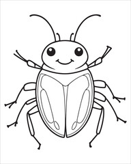insect coloring pages for kids, Insect vector for character design,
