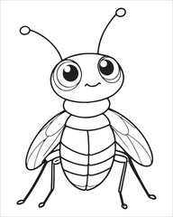 insect coloring pages for kids, Insect vector for character design,