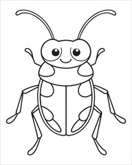 insect coloring pages for kids, Insect vector for character design,