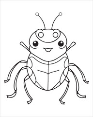 insect coloring pages for kids, Insect vector for character design,