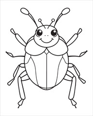 insect coloring pages for kids, Insect vector for character design,