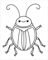 insect coloring pages for kids, Insect vector for character design,