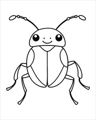 insect coloring pages for kids, Insect vector for character design,