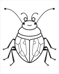 insect coloring pages for kids, Insect vector for character design,